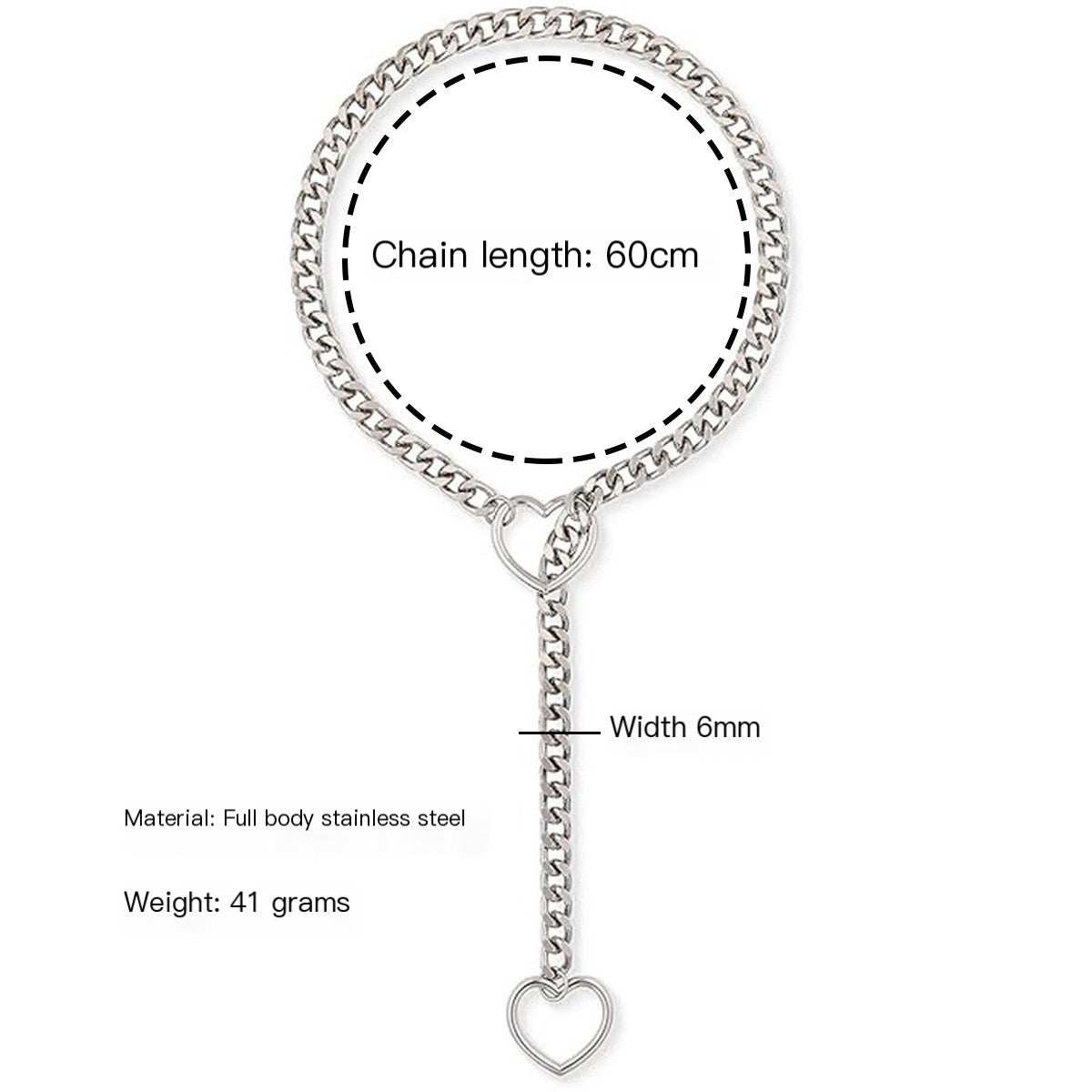 Heart Slip Chain Necklace for Women