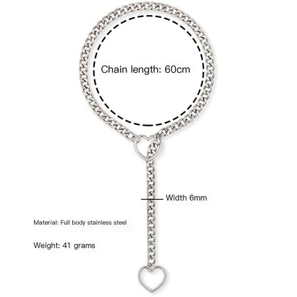 Heart Slip Chain Necklace for Women